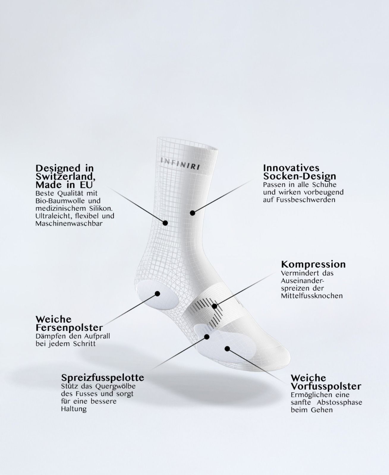 INFINIRI COMFORT Gesundheitssocken - Herren / Weiss