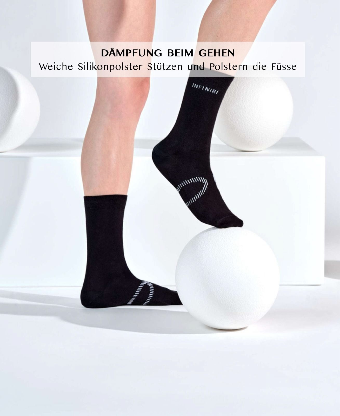 INFINIRI Damen Gesundheitssocken - Schwarz