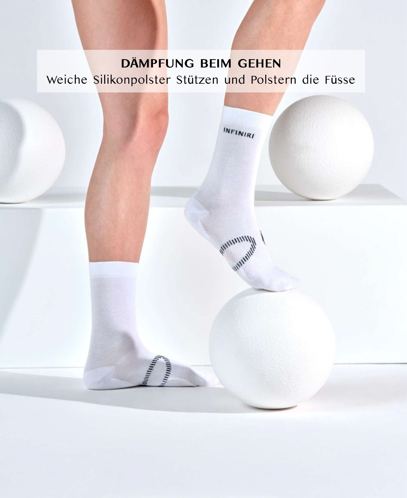 INFINIRI Damen Gesundheitssocken - Weiss